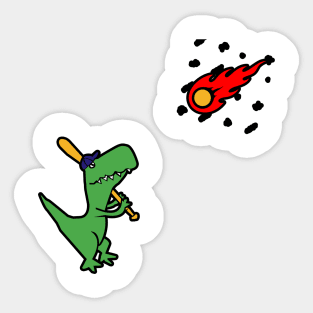 'Dinosaur Hits Meteor' Cool Meteors Gift Sticker